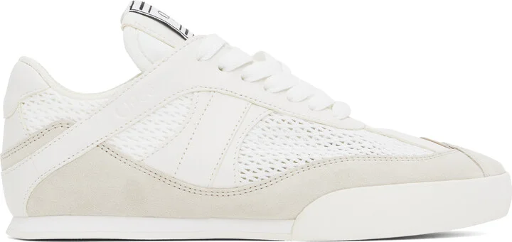 Chloé White & Beige 'Chloé Kick' Sneakers