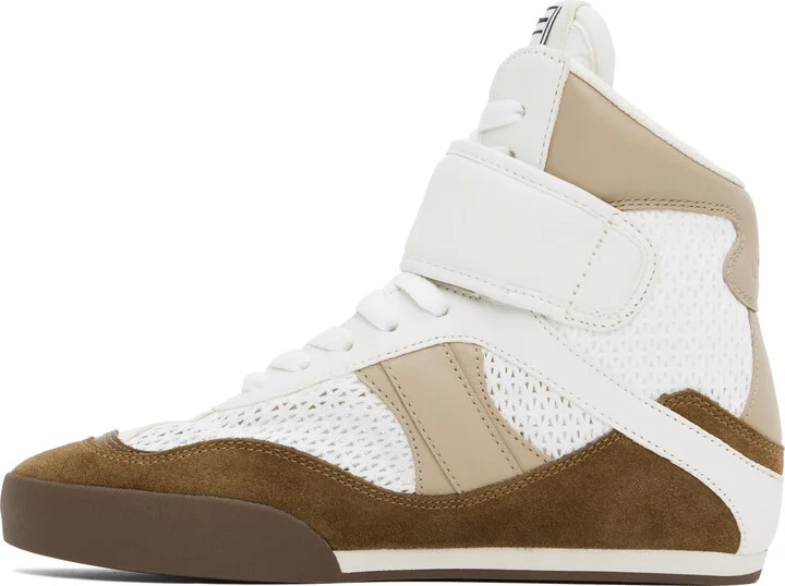 Chloé White & Brown 'Chloé Kick' Sneakers - Image 3