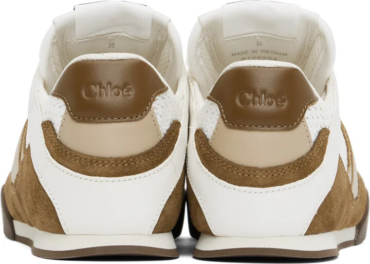 Chloé White & Brown 'Chloé Kick' Sneakers - Image 2