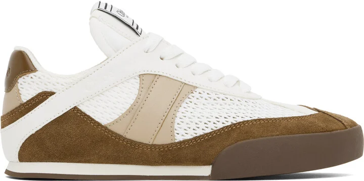 Chloé White & Brown 'Chloé Kick' Sneakers