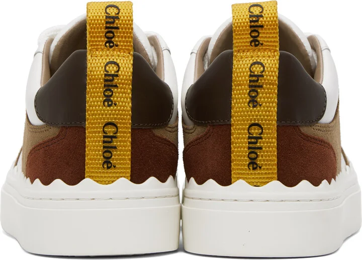 Chloé White & Brown Lauren Sneakers - Image 2
