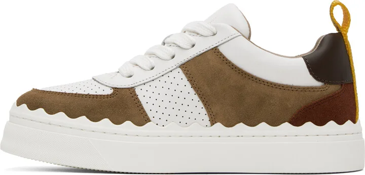 Chloé White & Brown Lauren Sneakers - Image 3