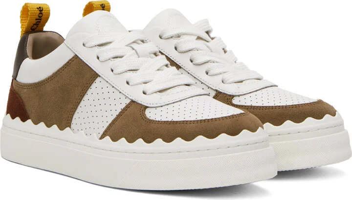 Chloé White & Brown Lauren Sneakers - Image 4