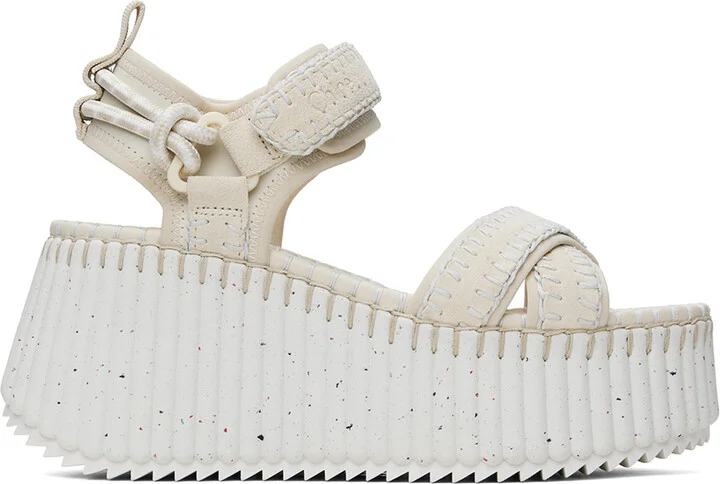 Chloé White Nama Platform Sandals