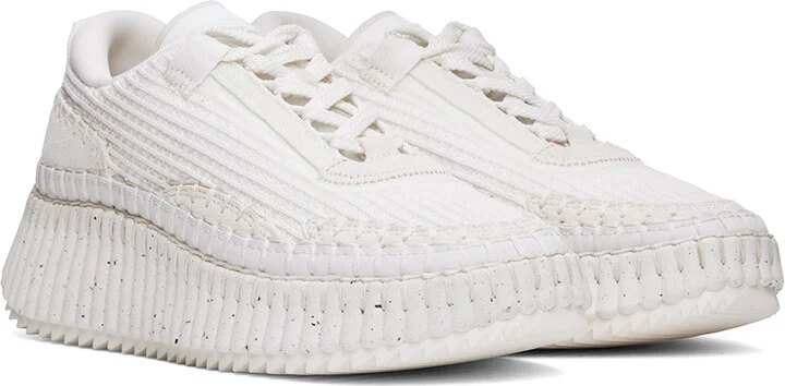 Chloé White Nama Sneakers - Image 4