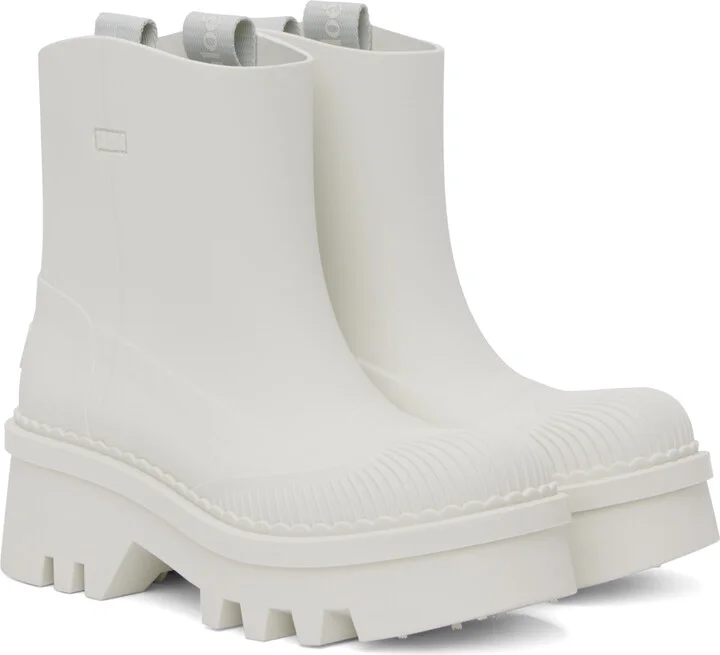 Chloé White Raina Rain Boots - Image 4