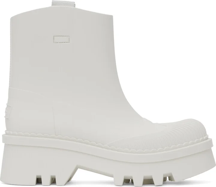 Chloé White Raina Rain Boots