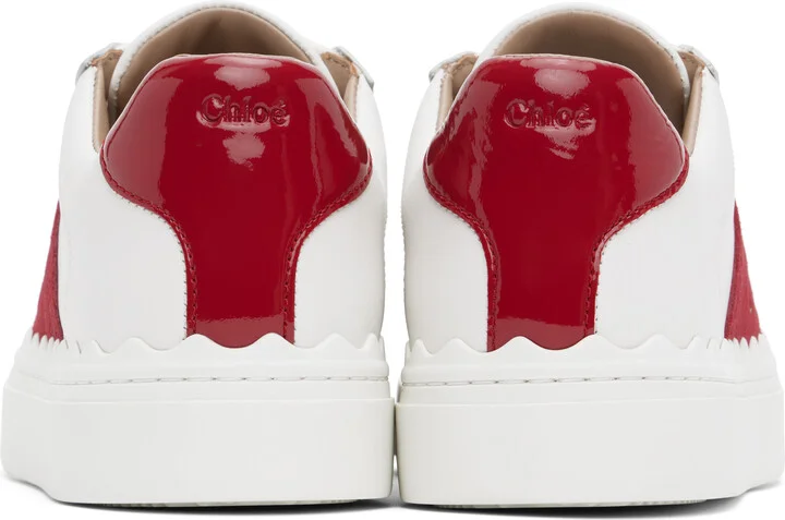 Chloé White & Red Lauren Sneakers - Image 2