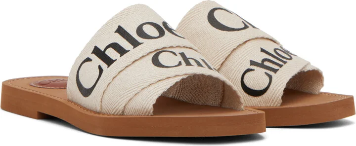 Chloé White Woody Flat Mules - Image 4