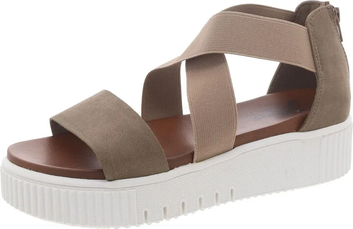 Chloe Womens Open Toe Strappy Wedge Sandals