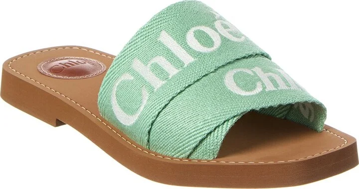 Chloé Woody Logo Canvas Slide