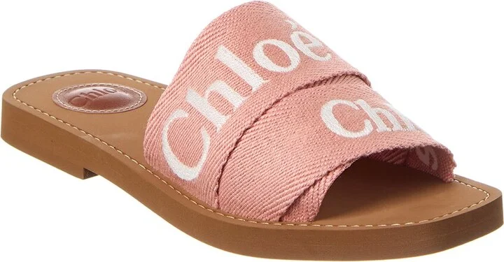Chloé Woody Logo Canvas Slide