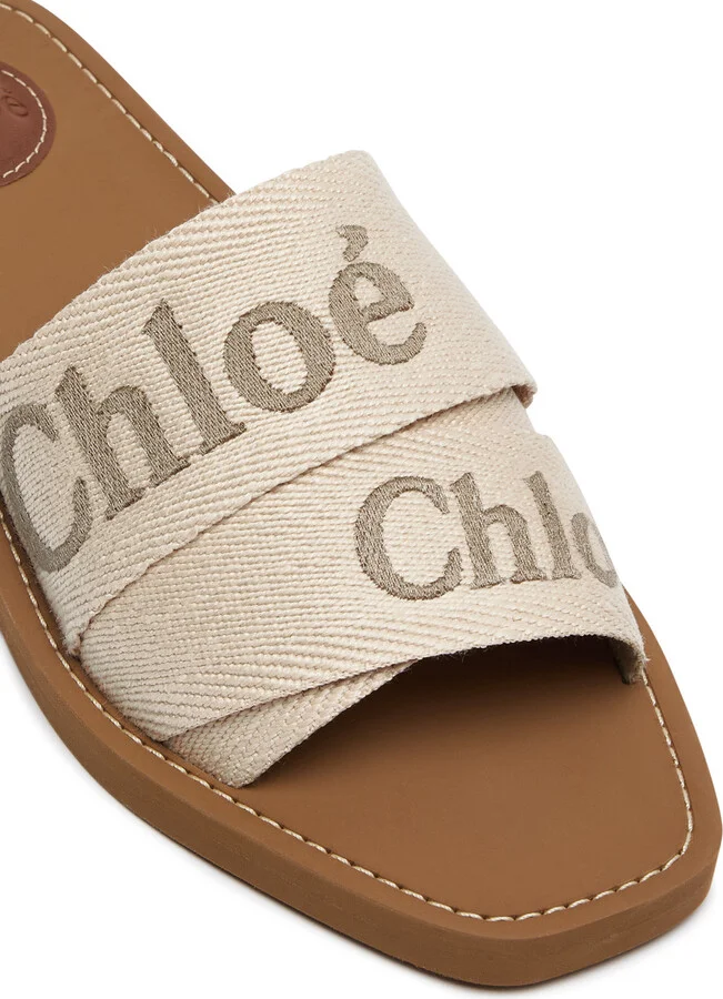 Chloe Woody Logo Canvas Sliders - Image 4