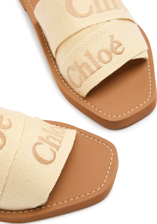 Chloe Woody Logo Canvas Sliders - Image 3