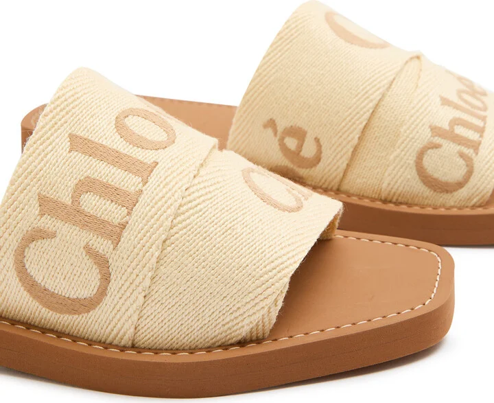 Chloe Woody Logo Canvas Sliders - Image 4