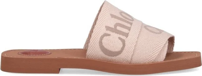 Chloé Woody Logo Embroidered Sandals
