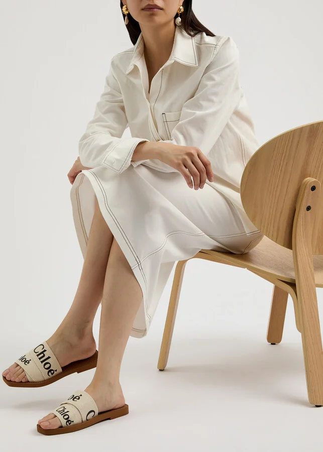 Chloe Woody Logo-print Sliders - Image 11