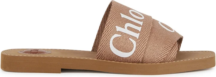 Chloe Woody Logo-print Sliders