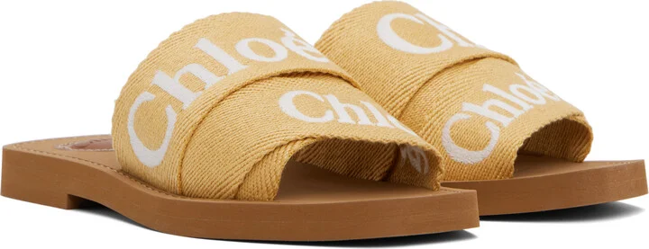 Chloé Yellow Woody Sandals - Image 4