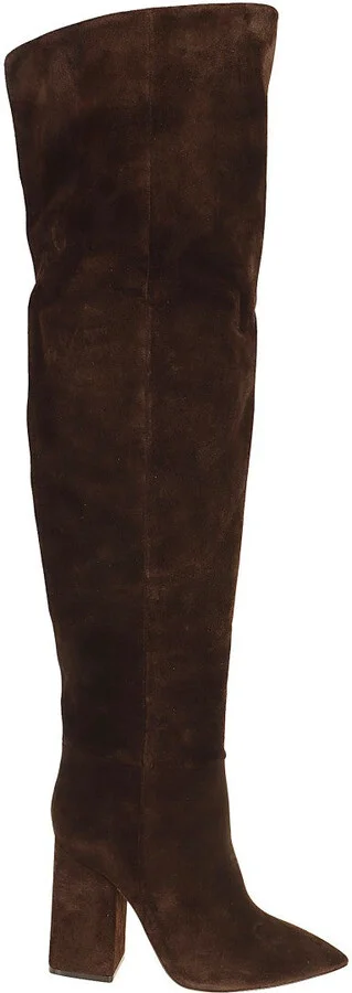 Chocolate Anja Over-The-Knee Suede Calfskin Boots