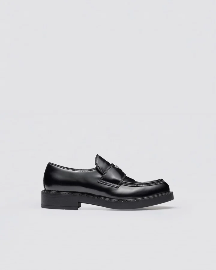Chocolate brushed leather loafers - Image 2