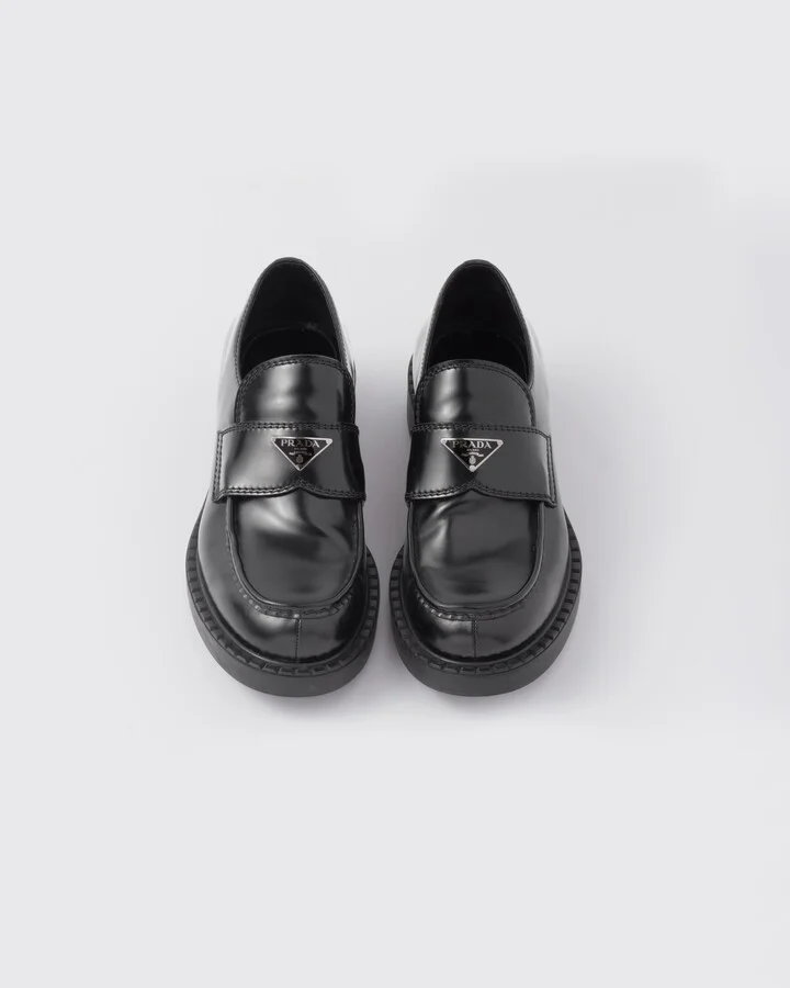 Chocolate brushed leather loafers - Image 4