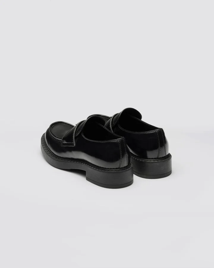 Chocolate brushed leather loafers - Image 5