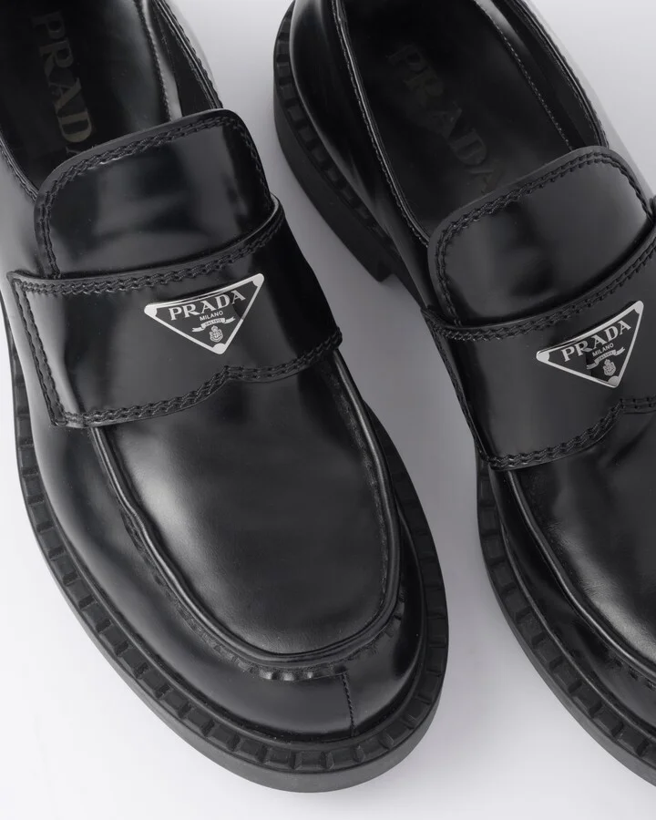Chocolate brushed leather loafers - Image 6