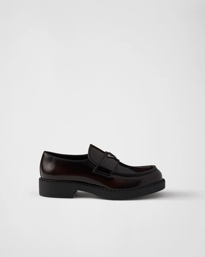 Chocolate brushed leather loafers - Image 2
