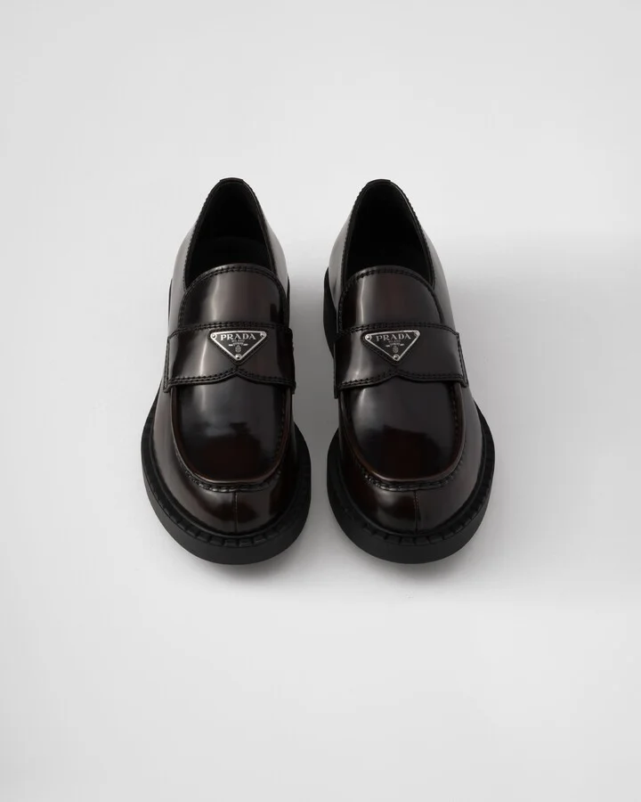 Chocolate brushed leather loafers - Image 4