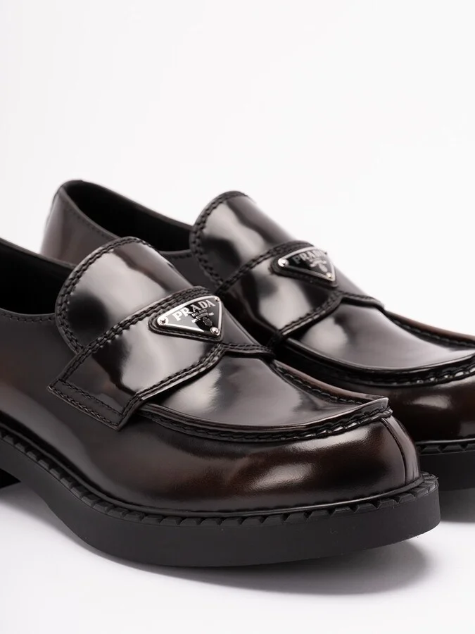 `Chocolate` Brushed Leather Loafers - Image 2