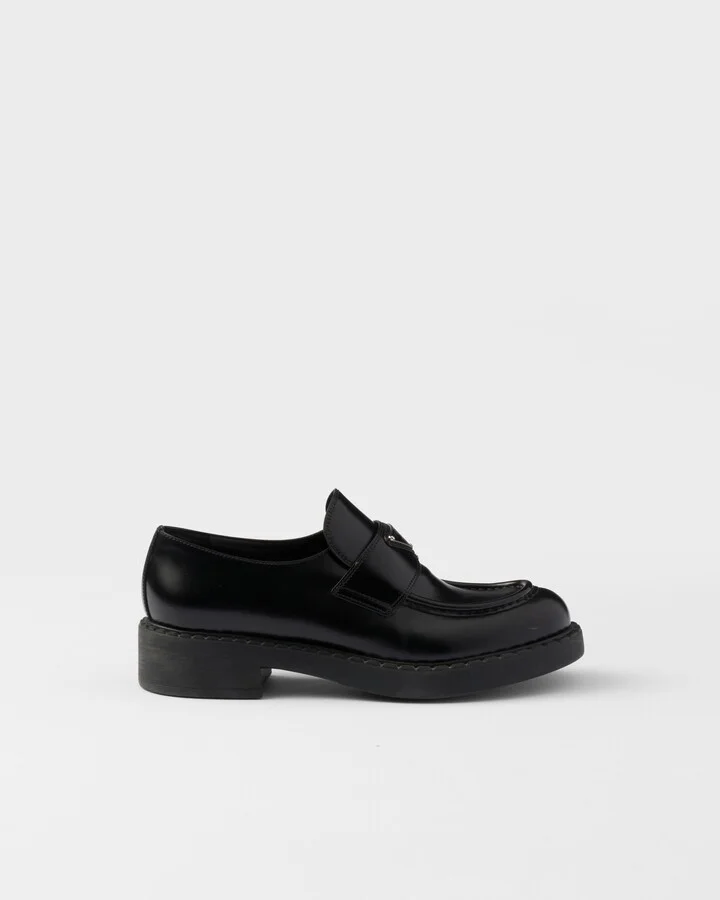 Chocolate brushed leather loafers - Image 2
