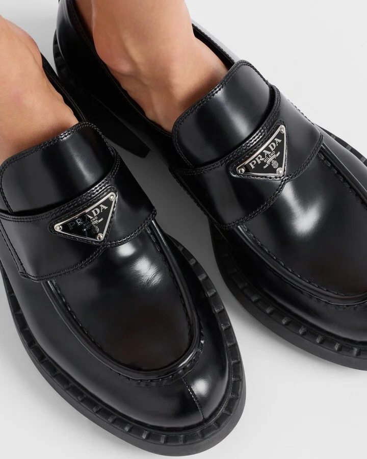 Chocolate brushed leather loafers - Image 3