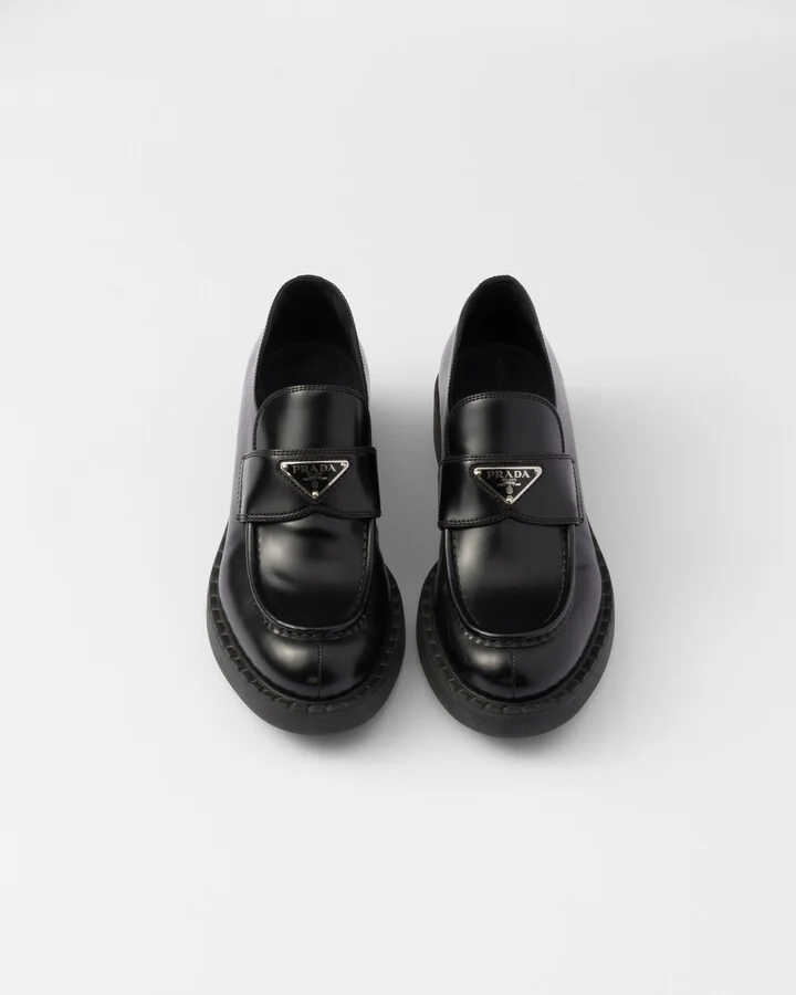 Chocolate brushed leather loafers - Image 4