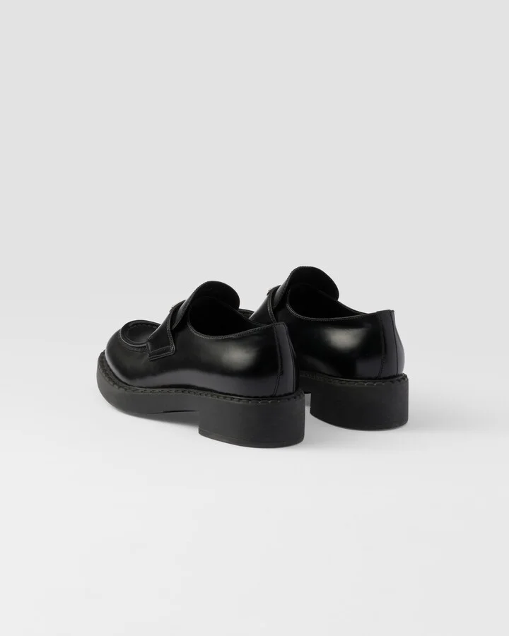 Chocolate brushed leather loafers - Image 5