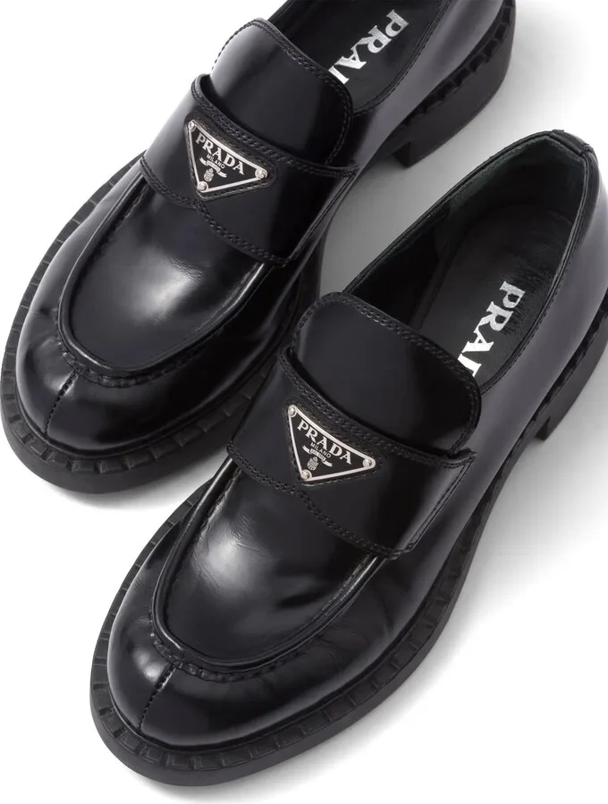 Chocolate brushed leather loafers - Image 4