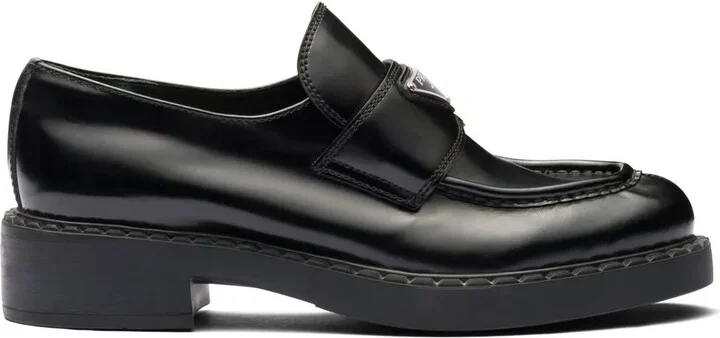 Chocolate brushed leather loafers