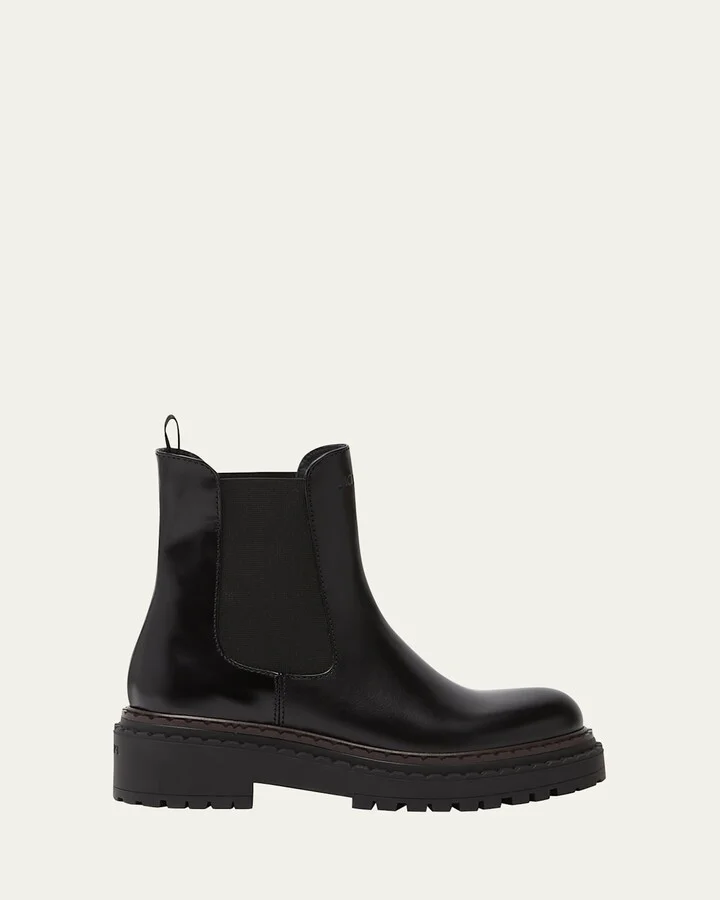 Chocolate Calfskin Chelsea Ankle Boots