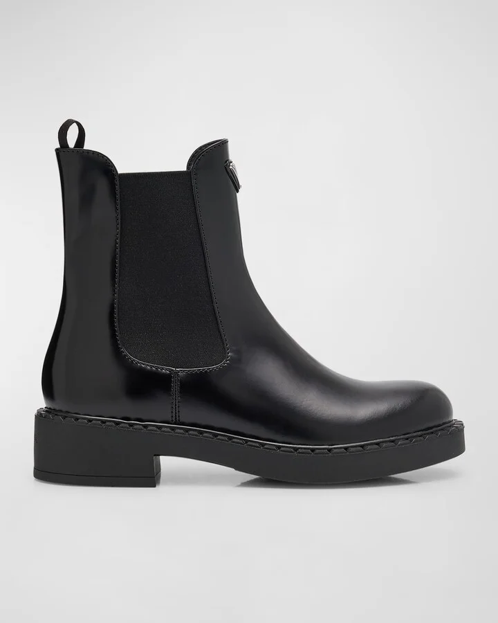 Chocolate Calfskin Chelsea Ankle Boots