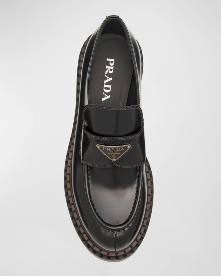 Chocolate Calfskin Platform Loafers - Image 3