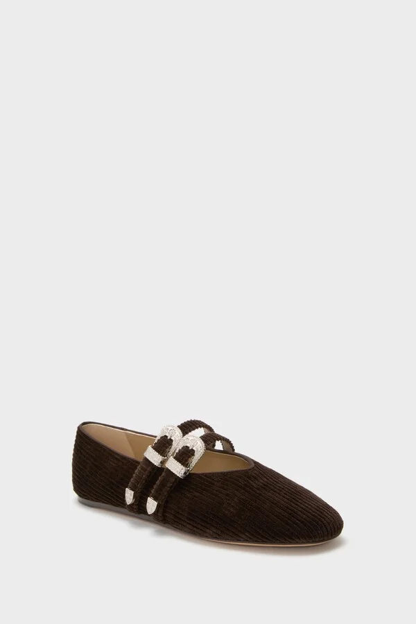 Chocolate Corduroy Claudia Slippers