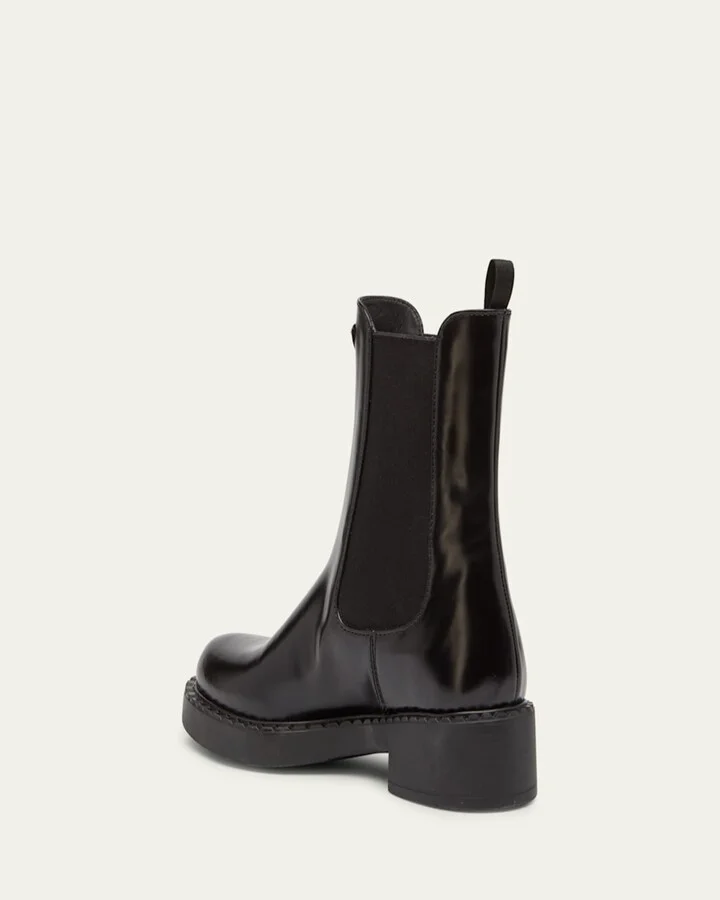 Chocolate Leather Chelsea Boots - Image 3