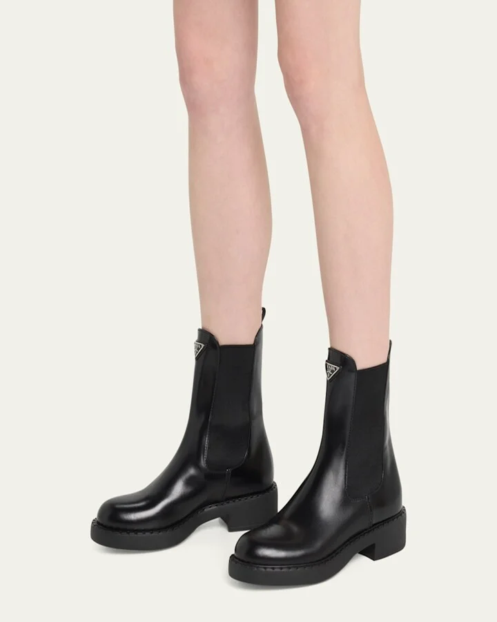 Chocolate Leather Chelsea Boots - Image 5