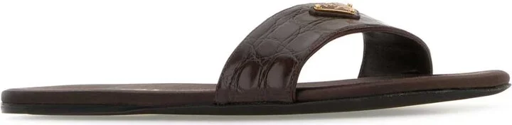 Chocolate Leather Slippers - Image 2