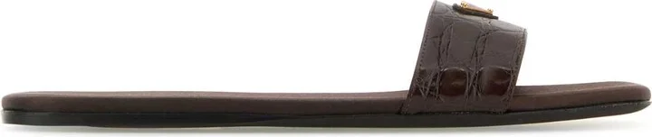 Chocolate Leather Slippers