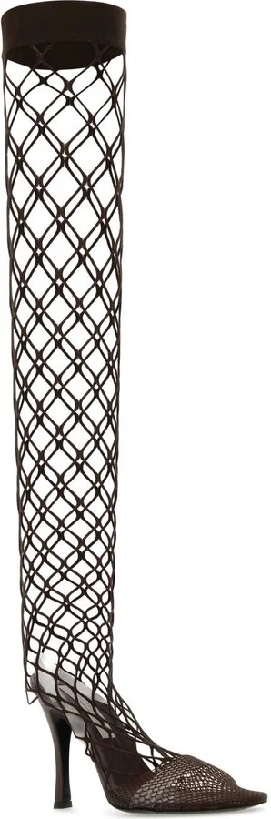 Chocolate Mesh Stella 100 Boots - Image 2