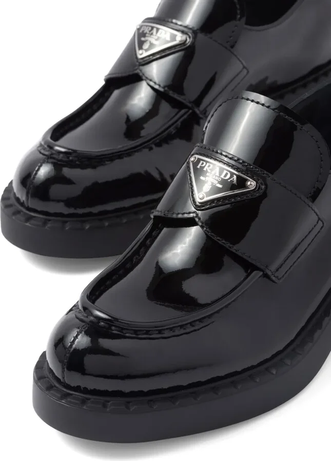 Chocolate patent leather loafers - Image 5