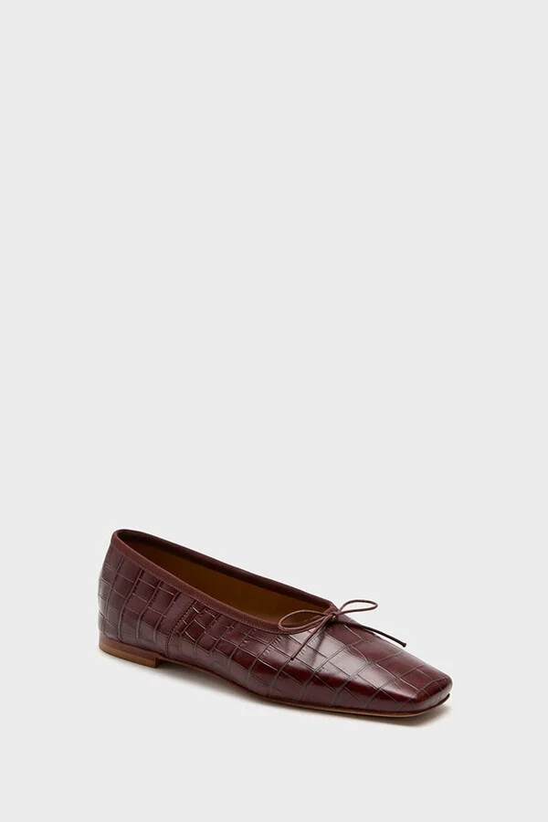 Chocolate Square Toe Ballerina
