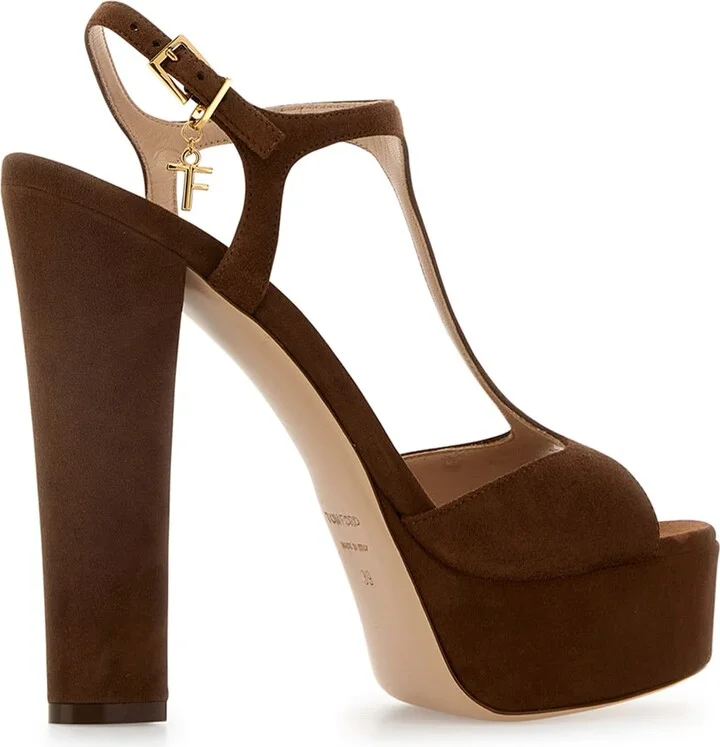 Chocolate Suede Angelina Sandals - Image 3