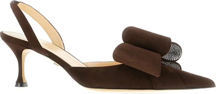 Chocolate Suede Leather Le Cadeau Pumps - Image 2